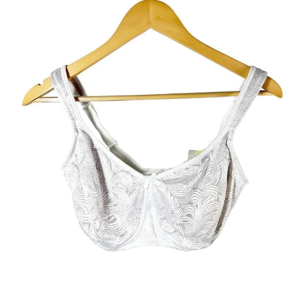 Amoena Helena 44025 Soft Cup Mastectomy Wireless Bra Size 40DD White Nude